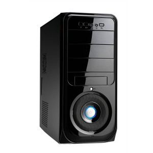 Boitier PC ATX Noir LAQUE + Alim 550W